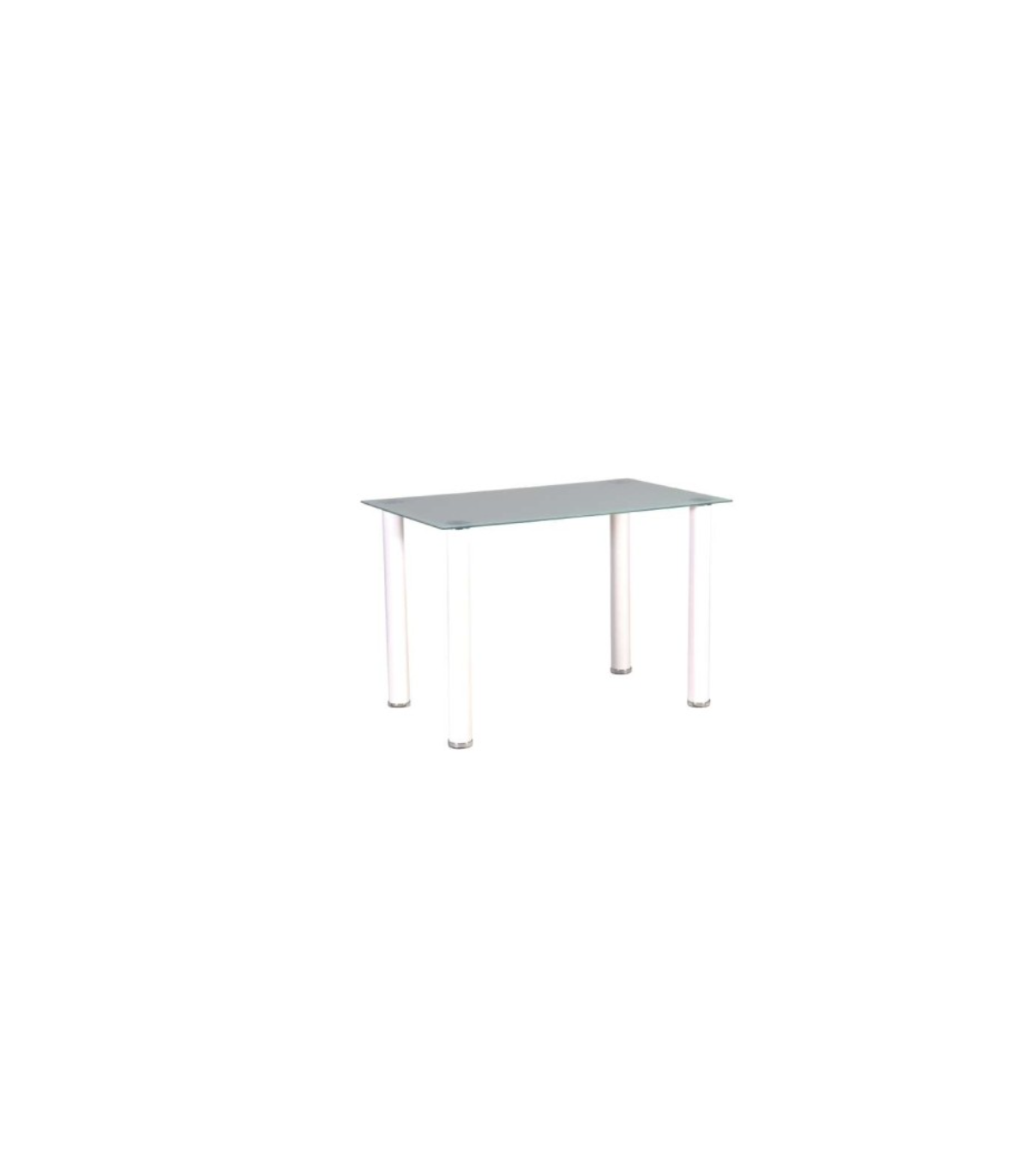 Mesa Rectangular Noa Acabado Tapa Cristal Y Patas Metálicas En Blanco, 75cm(alto) 110cm(ancho) 70cm(fondo)_1