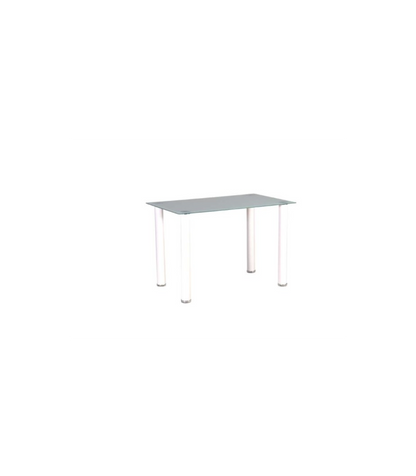 Mesa Rectangular Noa Acabado Tapa Cristal Y Patas Metálicas En Blanco, 75cm(alto) 110cm(ancho) 70cm(fondo)_5