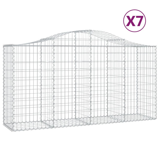 Cestas De Gaviones 7 Uds Forma De Arco Hierro 200x50x100/120 Cm_0