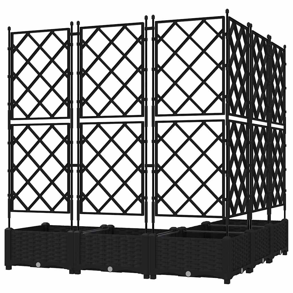 Macetero De Jardín 5 Uds. Negro 120 X 120 X 125,5 Cm Pp_5