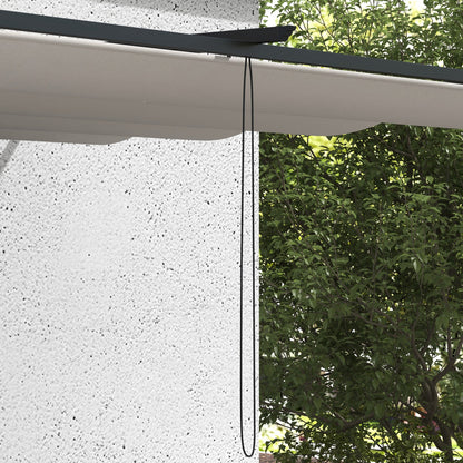 Outsunny Pérgola De Pared De Jardín 4x3 M Con Techo Retráctil Tela Poliéster_4