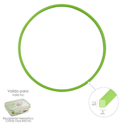 Anillo Silicona Para Recipiente Hermetico Cristal Rectangular 850 Ml.