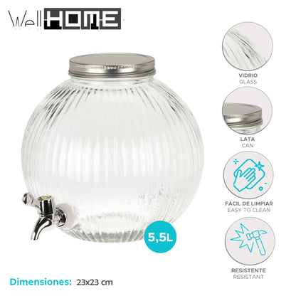 Well Home Dispensador De Bebida En Vidrio De 5,5l_1