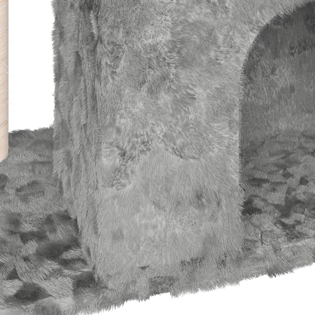 Rascador Para Gatos Con Postes De Sisal Gris Claro 51 Cm_5