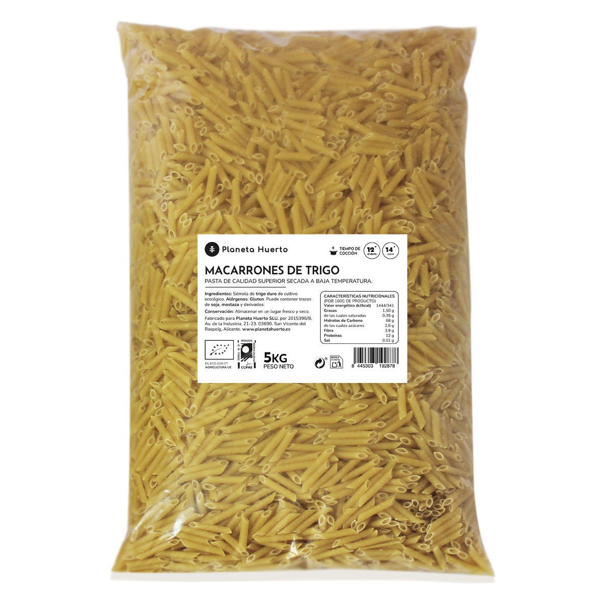 Noodles de Trigo Biológico Planeta Huerto 5 Kg