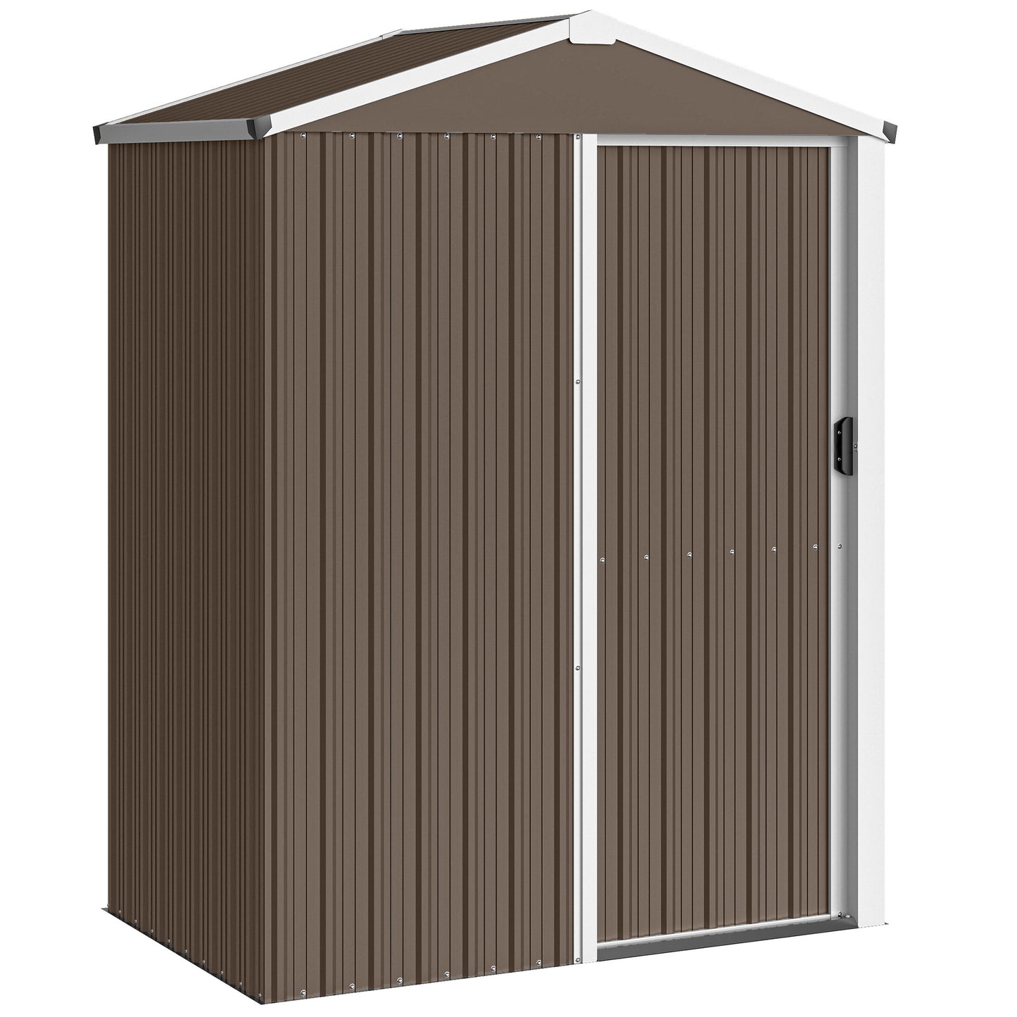 Outsunny Caseta De Jardín Exterior 1,1 M² 136x87x179 Cm Puerta Corredera Marrón_0