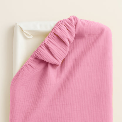 Funda De Colchón Para Cambiador En Algodón Bio Rosa_4