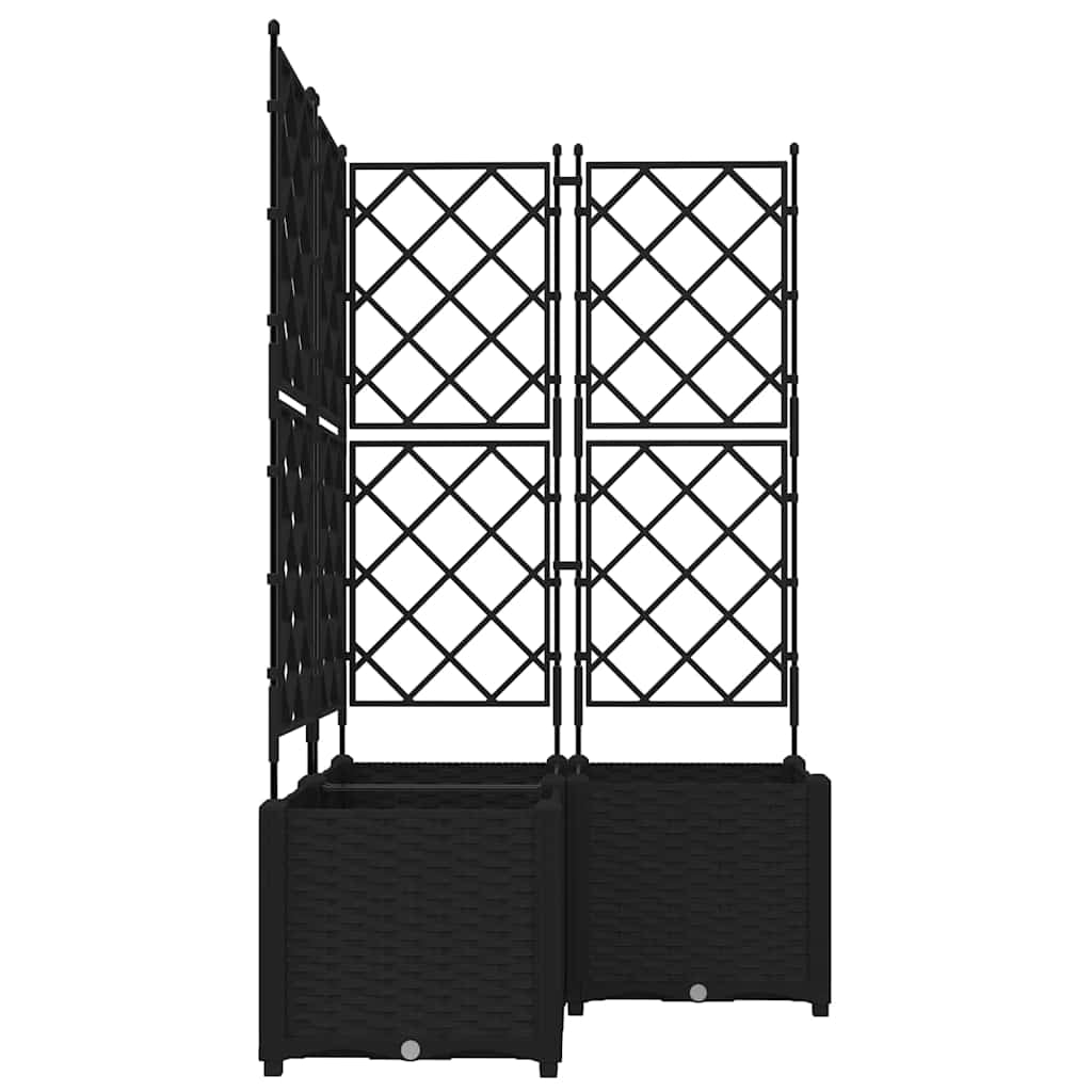 Vidaxl Maceta De Jardín Con Enrejado 3 Pcs Negro 80 X 80 X 143 Cm Pp_4
