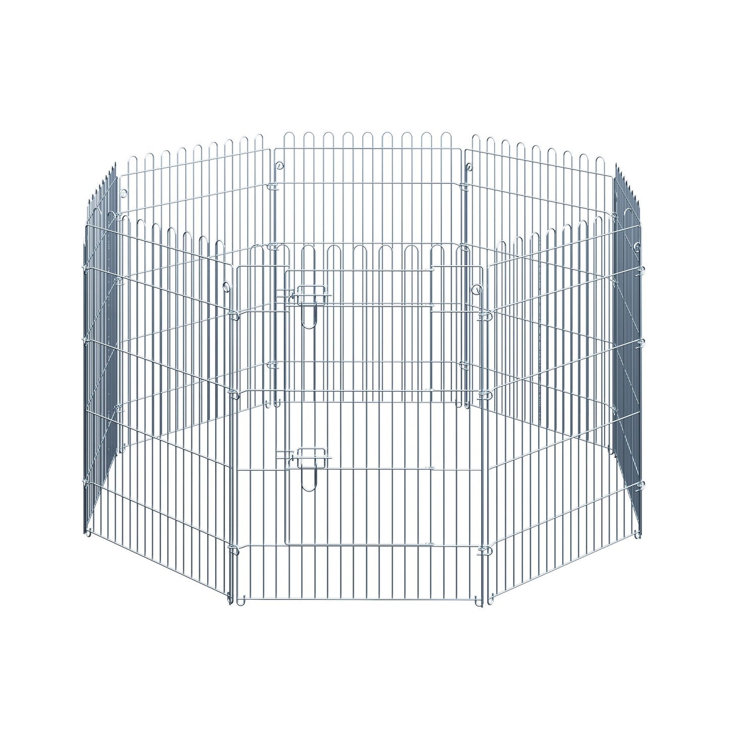 Pawhut Parque Para Perros De 8 Piezas 63x91 Cm Con 1 Puerta Plata_0