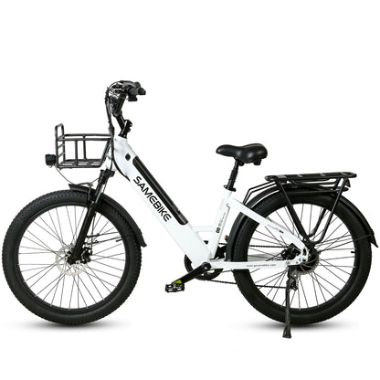 Bicicleta Eléctrica De Paseo Rs-a01 750w-48v-14ah (672wh) - Fatbike 26x3.0 Color Blanco_1