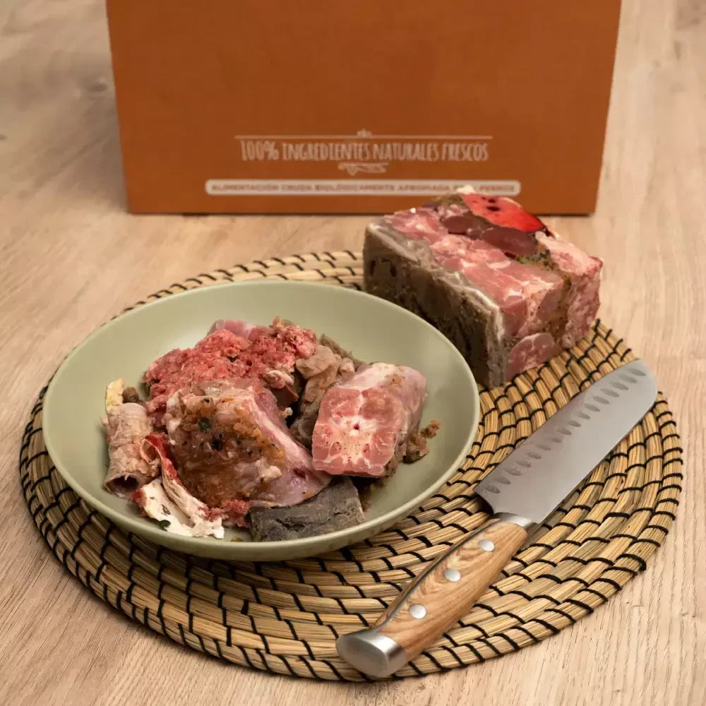 Comida Barf Para Perros. Menú Barf De Cordero Y Pavo En Trozos 6kg_0