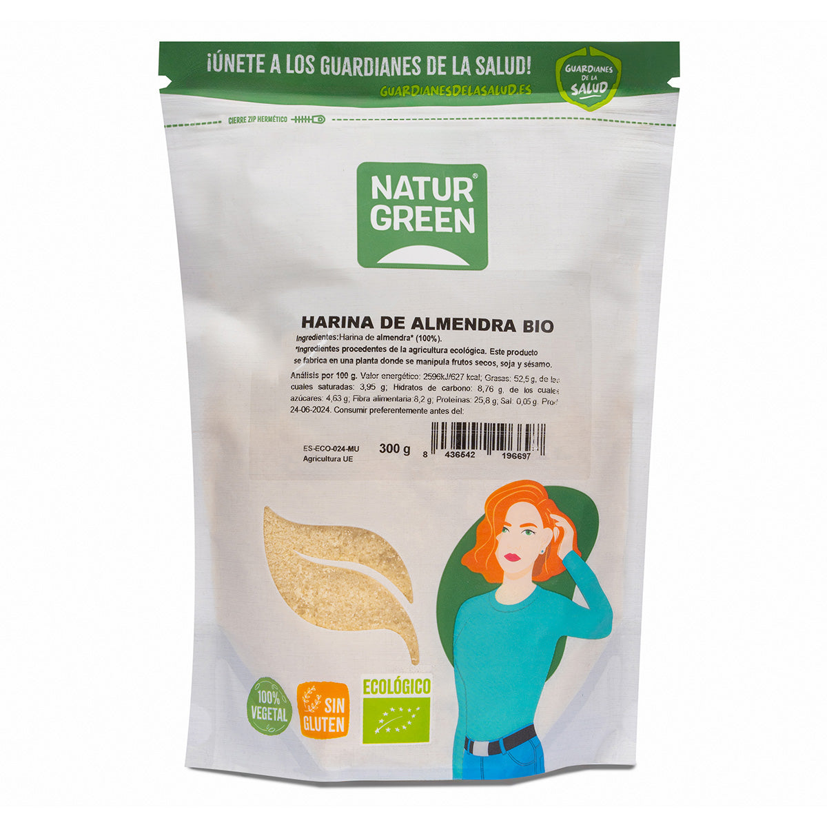 Farinha de Amêndoa Biológica Sem Glúten NaturGreen 300g