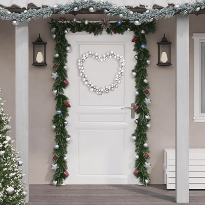 Vidaxl Corona De Bolas De Navidad Poliestireno Plateado 175 Cm_1
