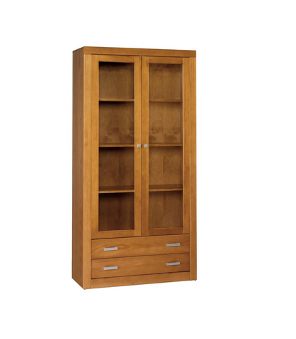 Vitrina 2 Puertas En Madera Maciza 200 Cm(alto)100 Cm(ancho)37 Cm(largo)_0