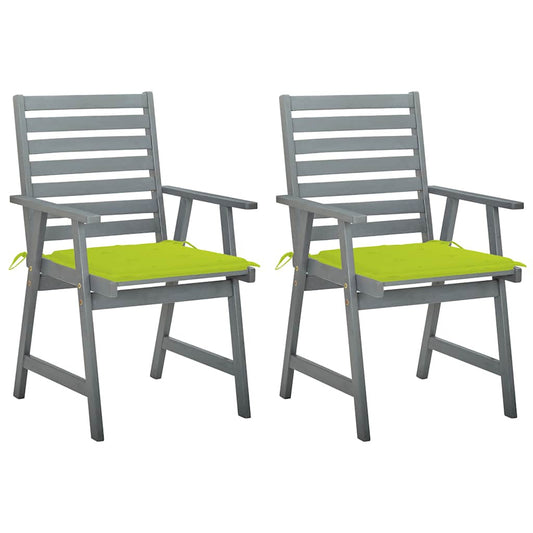 Vidaxl Sillas De Comedor Jardín 2 Uds Madera Maciza Acacia Con Cojines_0
