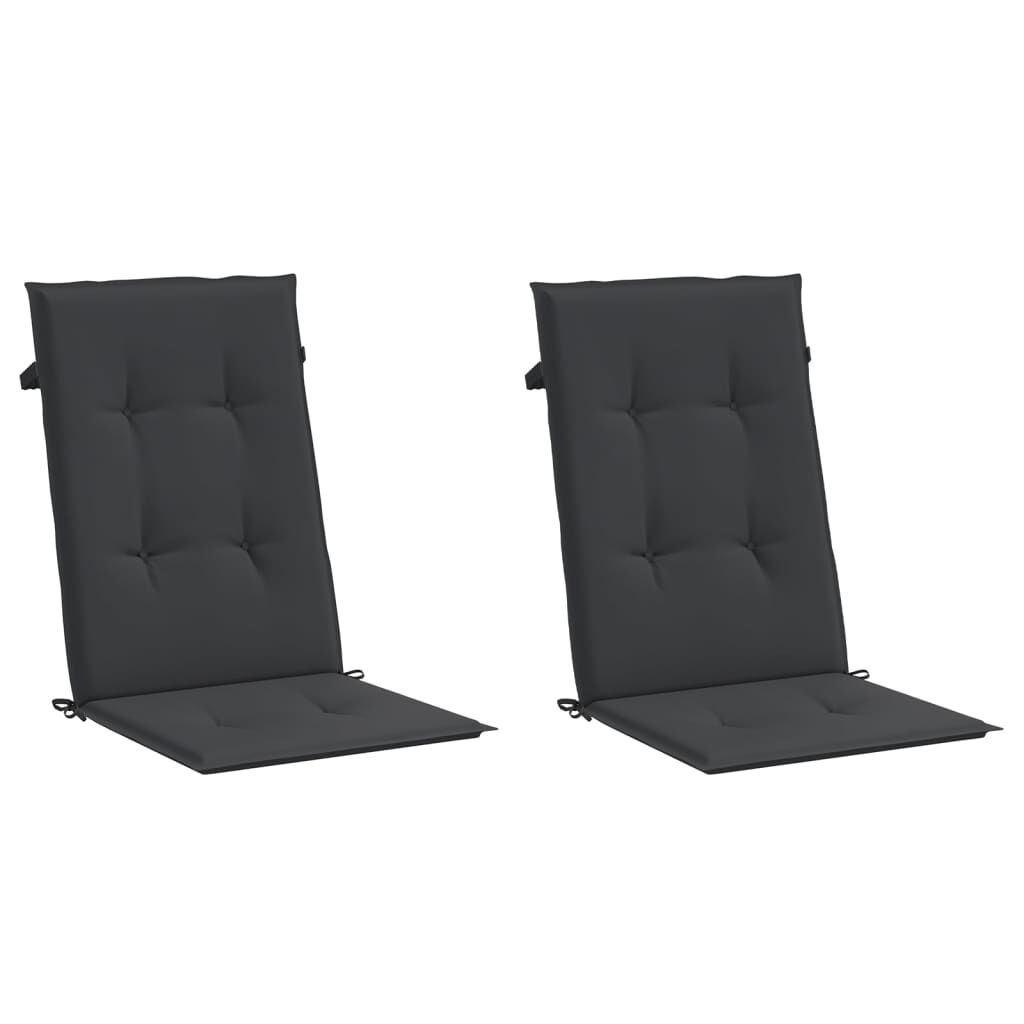 Vidaxl Cojín Silla De Jardín Respaldo Alto 2 Uds Tela Negro 120x50x3cm_0