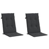 Vidaxl Almofada para cadeira de jardim com encosto alto 2 peças em tecido preto 120x50x3cm
