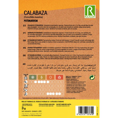 Sementes de abóbora Potimarron