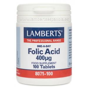 Ácido Fólico 100 comprimidos de 400 mcg, Lamberts