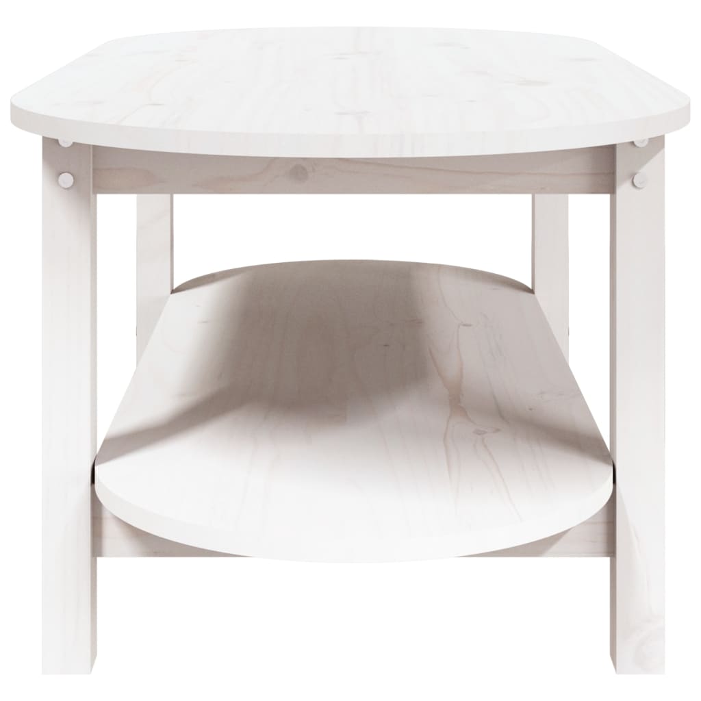 Mesa De Centro De Madera Maciza De Pino Blanco 110x55x45 Cm_4