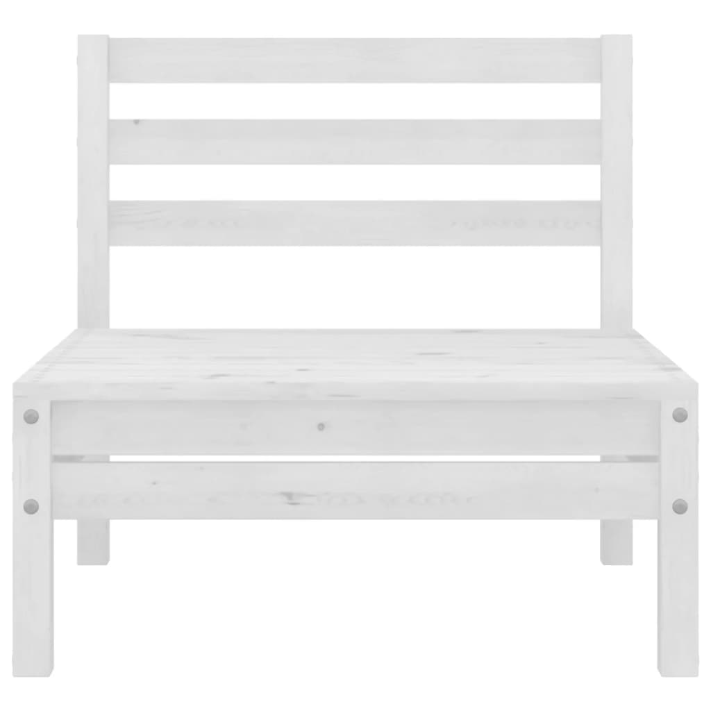 Juego De Muebles De Jardín 8 Pzas Madera Maciza De Pino Blanco / Vetonek_5