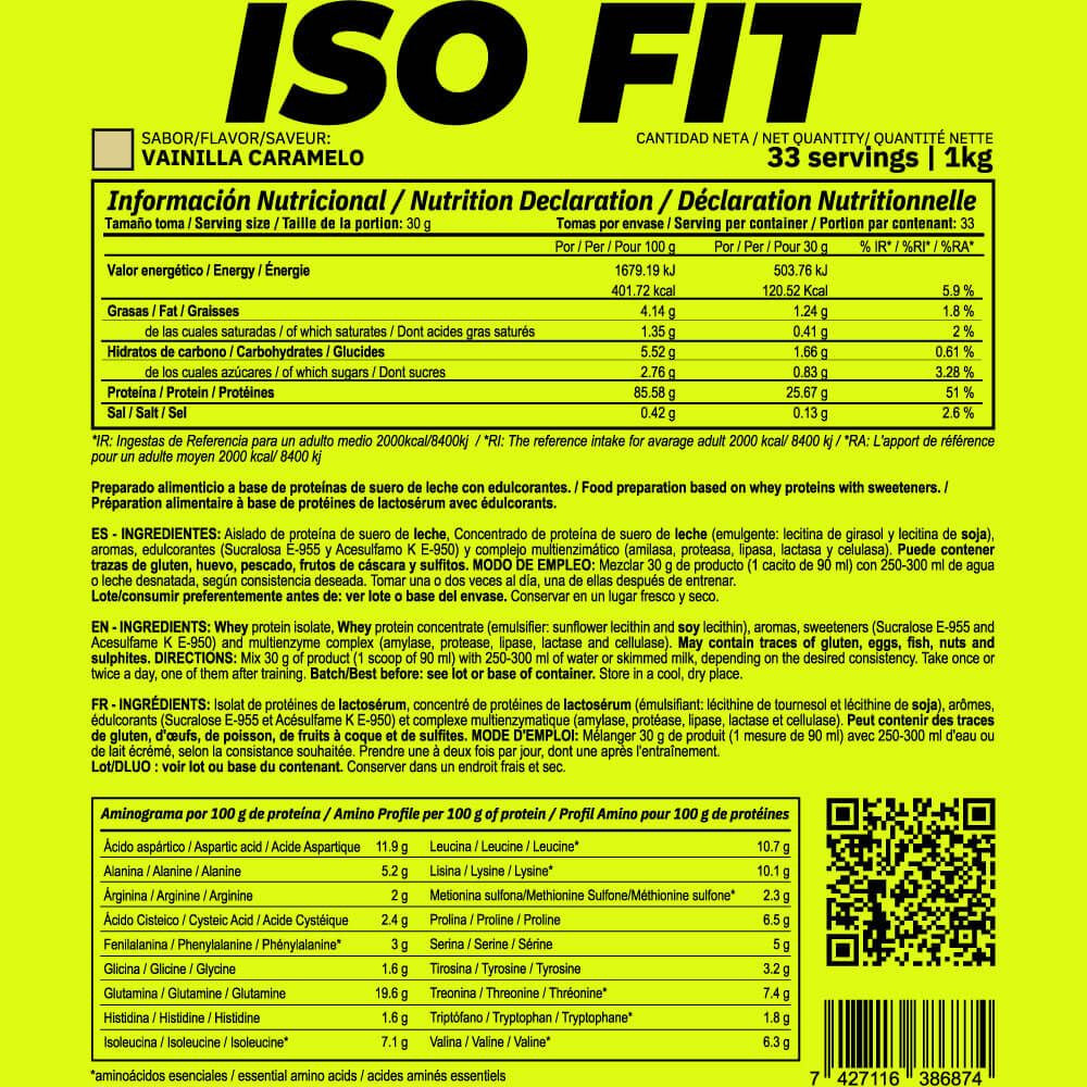 Iso Fit - 1kg - Vainilla Caramelo - Aumenta La Masa Muscular - Masmusculo_4