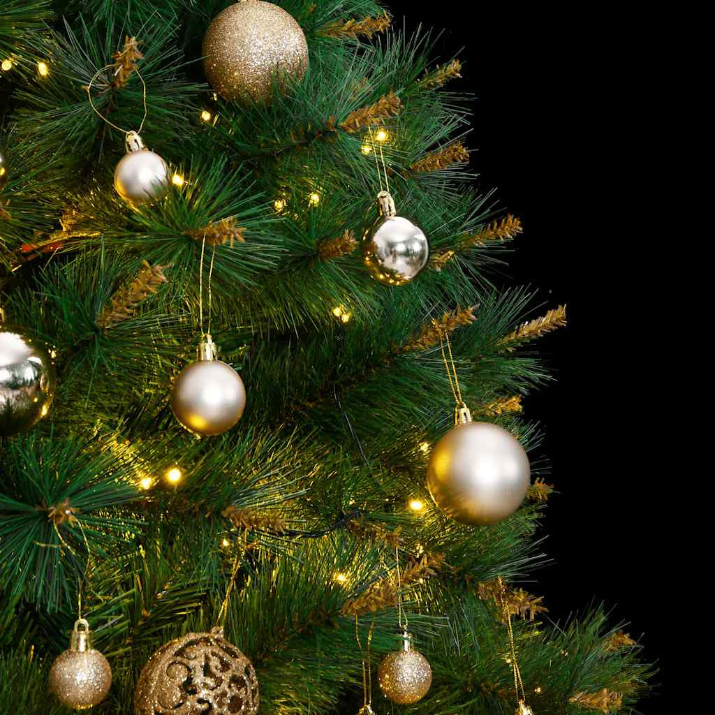 Vidaxl Árbol De Navidad Artificial Con Bisagras 300 Led Y Bolas 180 Cm_1