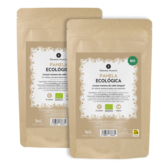 Embalagem de 2x Planeta Huerto ECO Panela Açúcar 1kg