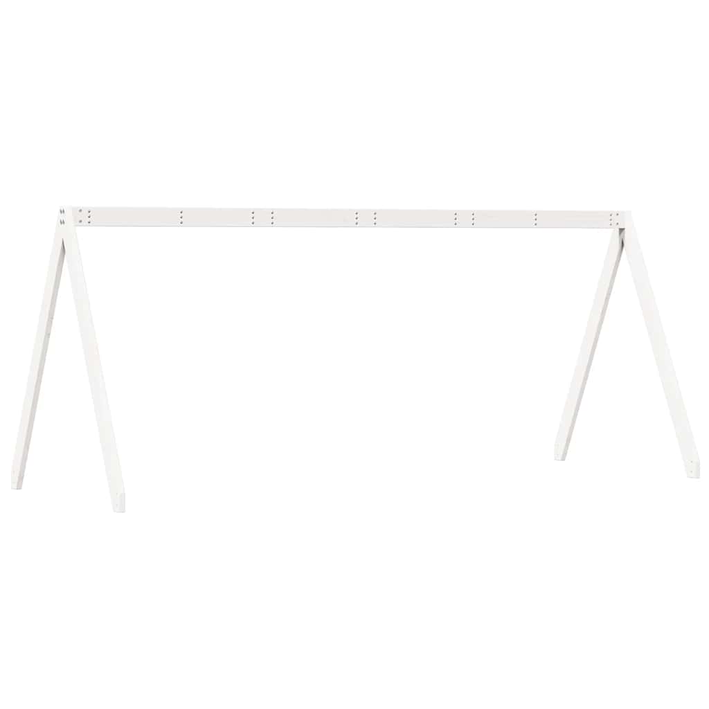 Techo De Cama Infantil Madera Maciza Blanco 209x95,5x88 Cm_5