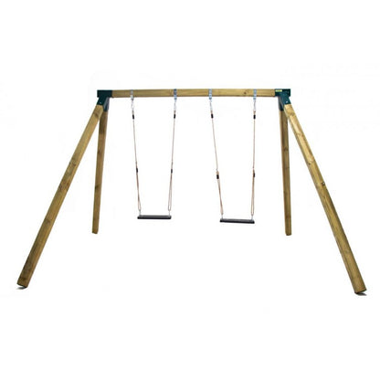 Columpio Doble De Madera Cuadrada Masgames Karai Deluxe Adultos (caucho Y Cuerdas)._0