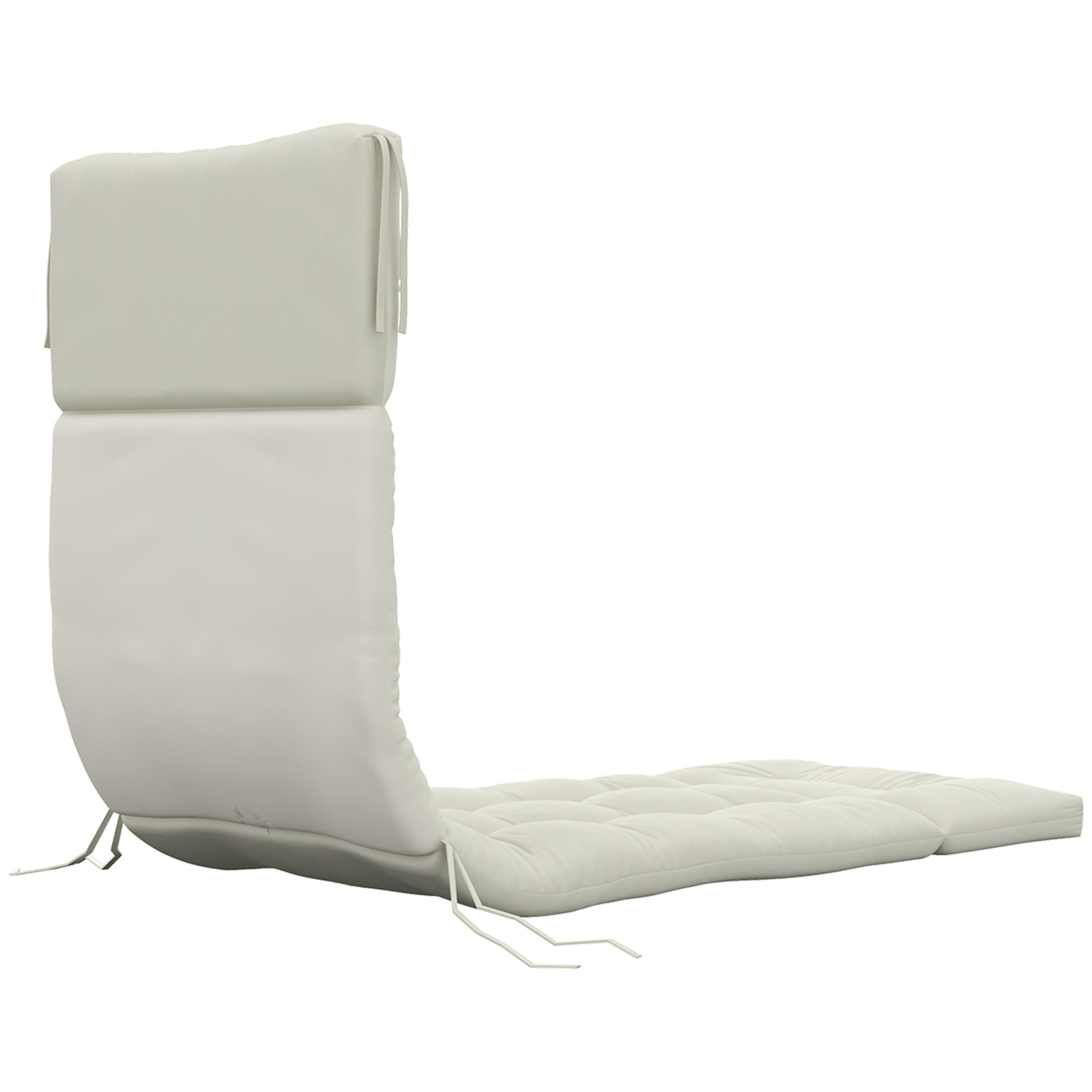 Outsunny Cojín Para Tumbona De 1 Plaza 200x60x13 Cm Para Jardín Terraza Crema_3