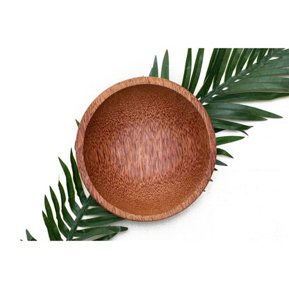 Prato redondo em madeira de coco 18 cm
