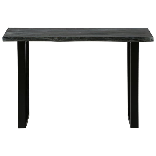 Mesa Consola De Madera Maciza De Mindi 110x35x75 Cm Gris_0