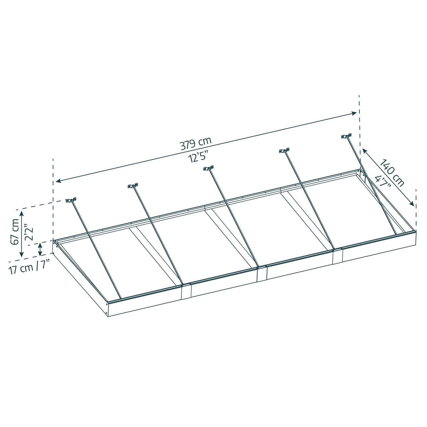Sophia XL Canopy de porta 140x379 cm Transparente 