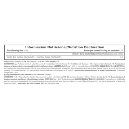 L-carnitina Líquida Carnipure® - 20 Viales - Fresa - Ayuda A Adelgazar - Masmusculo_5