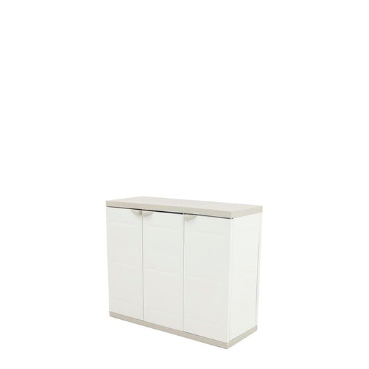 Meio roupeiro com 3 portas 105 cm Titânio Plastiken Bege