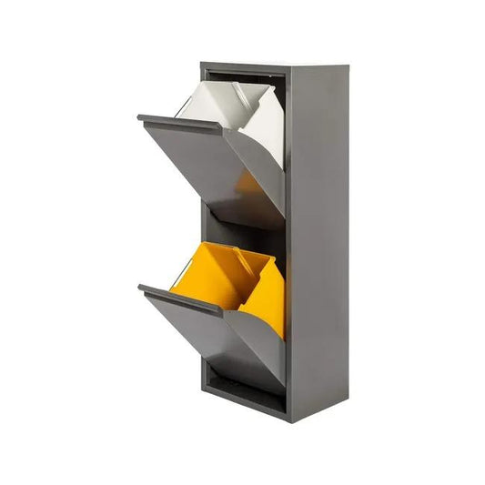 Armário de reciclagem PAT 2 em metal cinzento