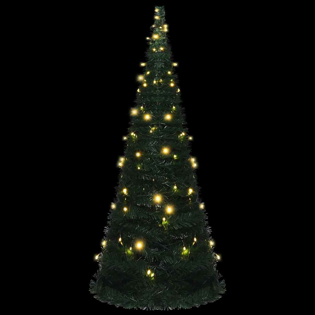 Vidaxl Árbol De Navidad Emergente Preiluminado Con Luces Verde 210 Cm_3