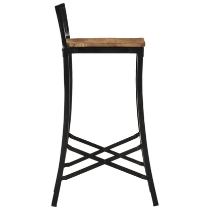 Taburetes Altos 2 Uds Madera Maciza De Mango Rugosa_4