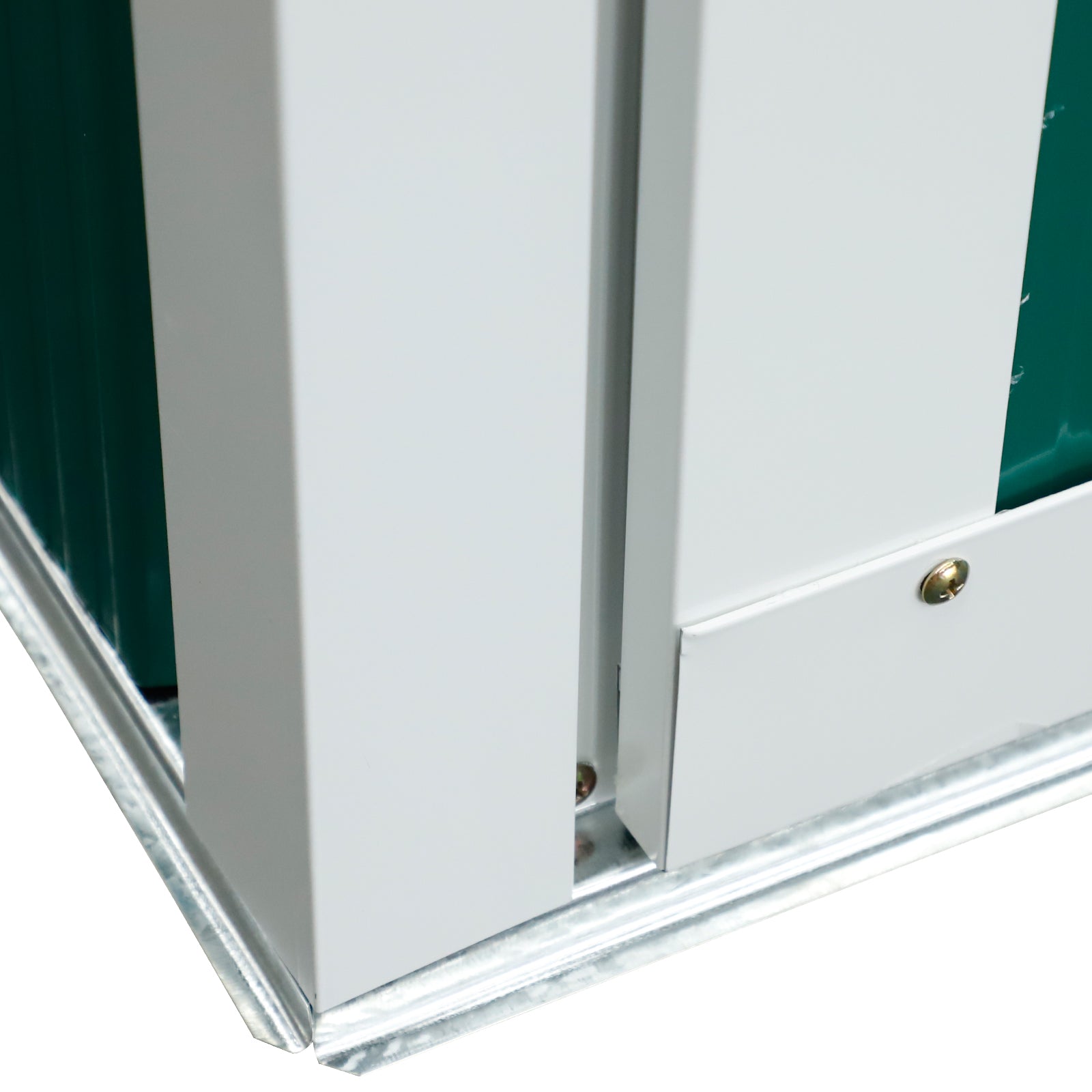 Outsunny Cobertizo De Acero 1,27㎡ 143x89x186cm Con Techo Inclinado Puerta Verde_4