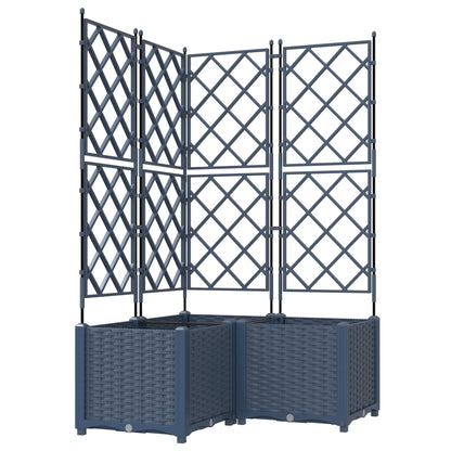 Vidaxl Maceta De Jardín Con Enrejado 3 Pcs Gris 80 X 80 X 143 Cm Pp_0