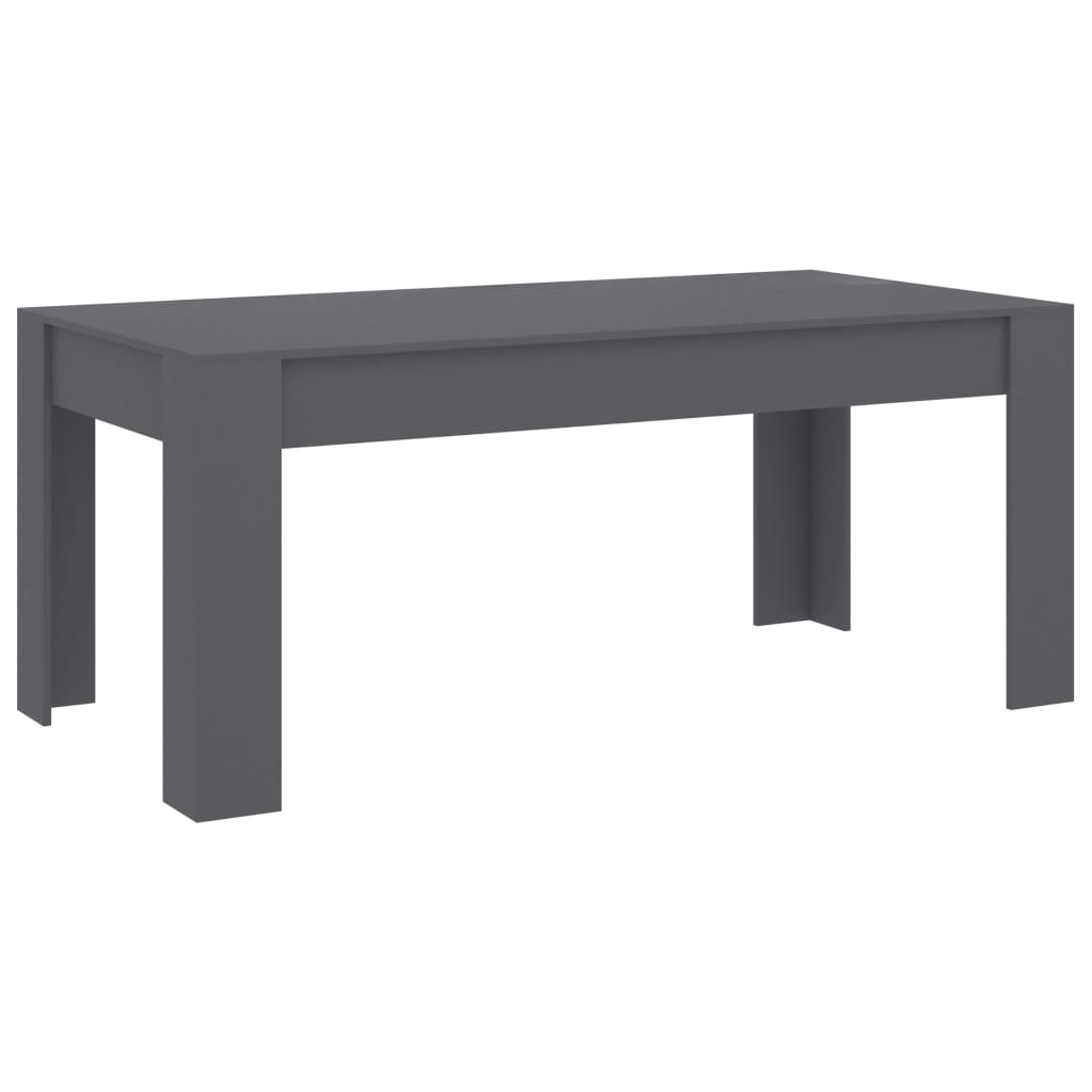 Mesa De Comedor Madera Contrachapada Gris 180x90x76 Cm_0