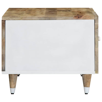 Mesa De Centro De Madera Maciza De Mango 80x50x40 Cm_2