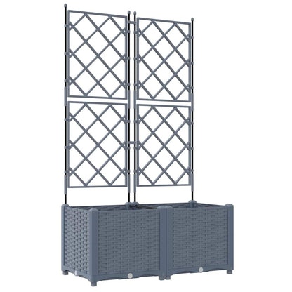 Macetero De Jardín 2 Uds. Gris Claro 80 X 40 X 143 Cm Pp_0