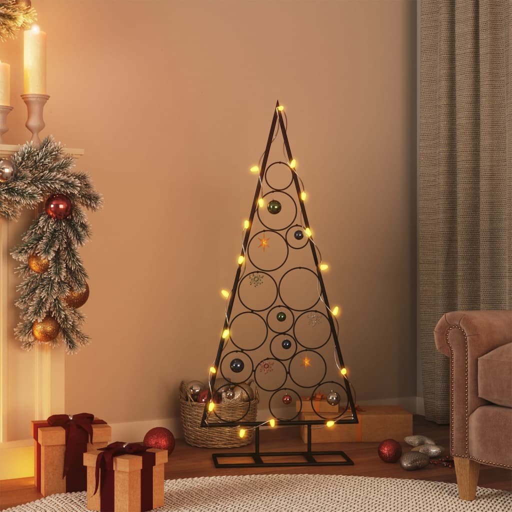 Vidaxl Árbol De Navidad Para Decoración Metal Negro 125 Cm_1