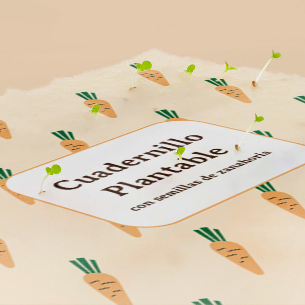 Cuaderno Plantable A5 Con Semillas De Zanahoria | Escribe, Planta Y Hazlo Florecer | Detalle Original_2