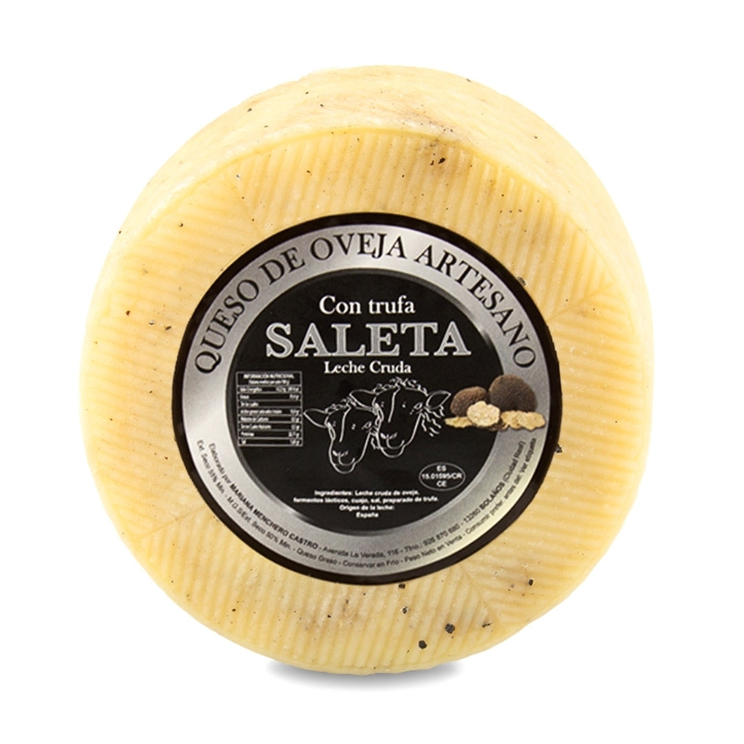 Queso Curado De Trufa Entero De Oveja (2,3 Kg) | Elaboración Artesana Quesos De La Mancha | 100% Natural_0