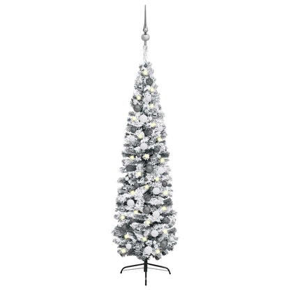 Vidaxl Árbol De Navidad Preiluminado Con Luces Y Bolas Verde 210 Cm_0