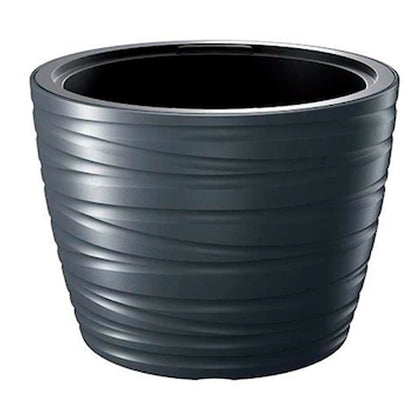 Maceta Baja Con Deposito 22l Maze De Plastico En Color Antracita 37,5 (largo) X 37,5 (ancho) X 27,9 (alto) Cm_0