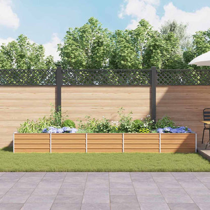 Arriate Elevado Marrón Claro 400 X 80 X 45 Cm Acero Galvanizado_3